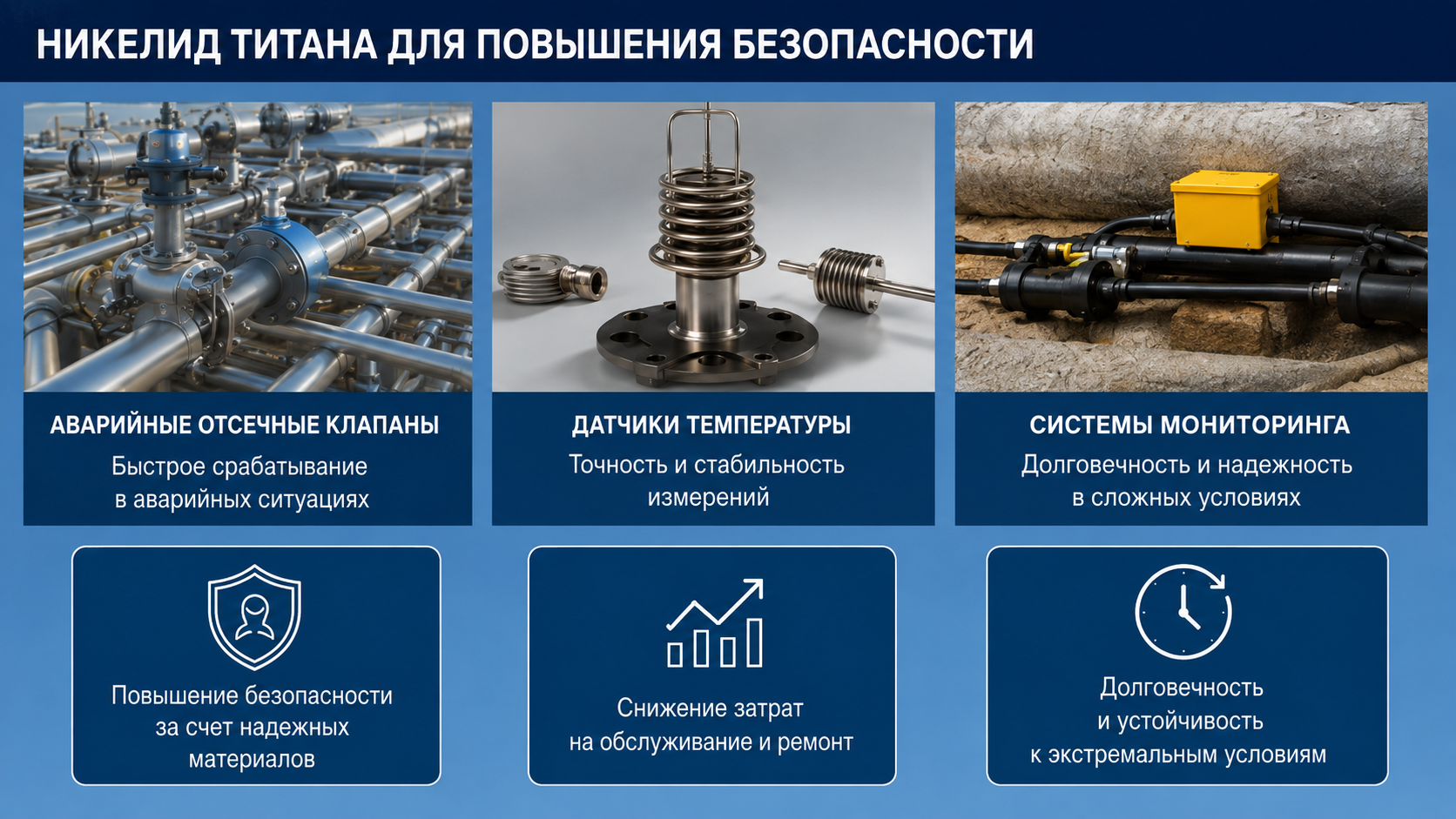 Никелид титана для повышения безопасности в газовой отрасли